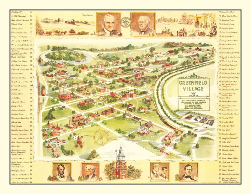 Size comparison using Vintage Map of Greenfield Village, 1951
