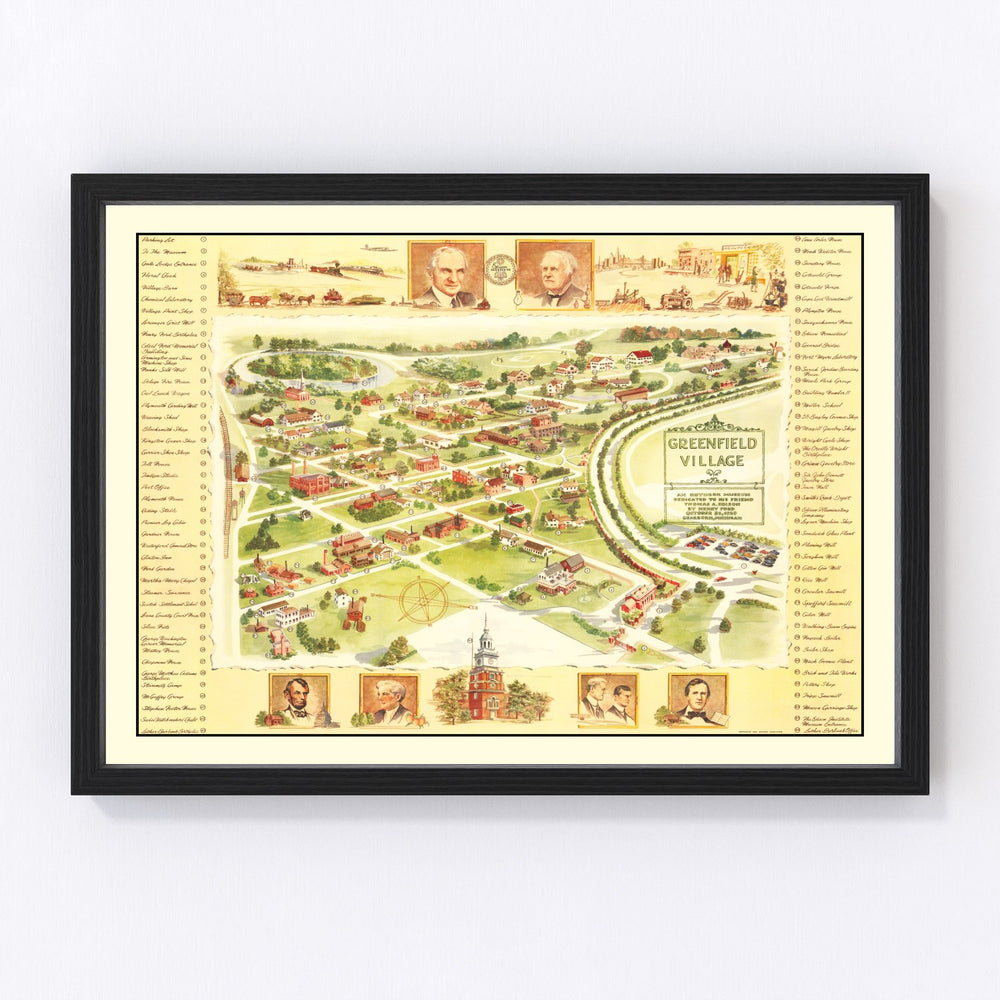 Greenfield Village Vintage Map 1951