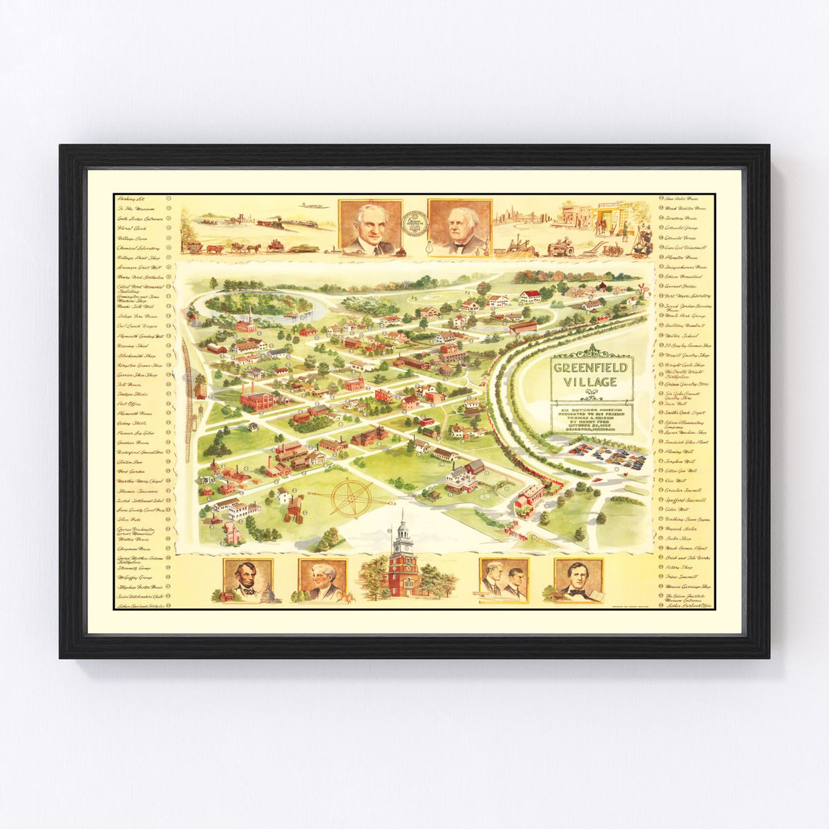 Greenfield Village Vintage Map 1951