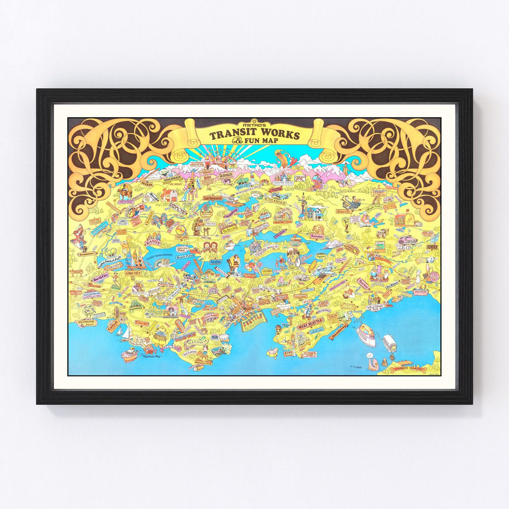 Seattle Vintage Map 1974