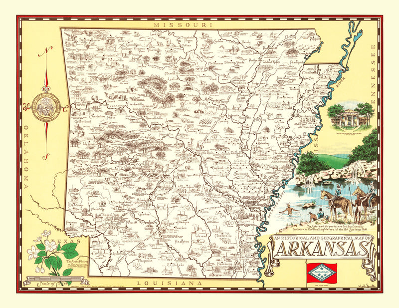 Size comparison using Vintage Map of Arkansas 1938
