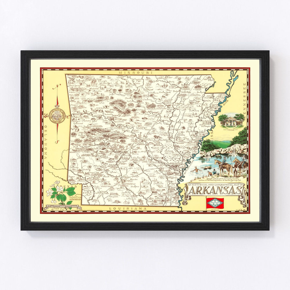 Arkansas Vintage Map 1938