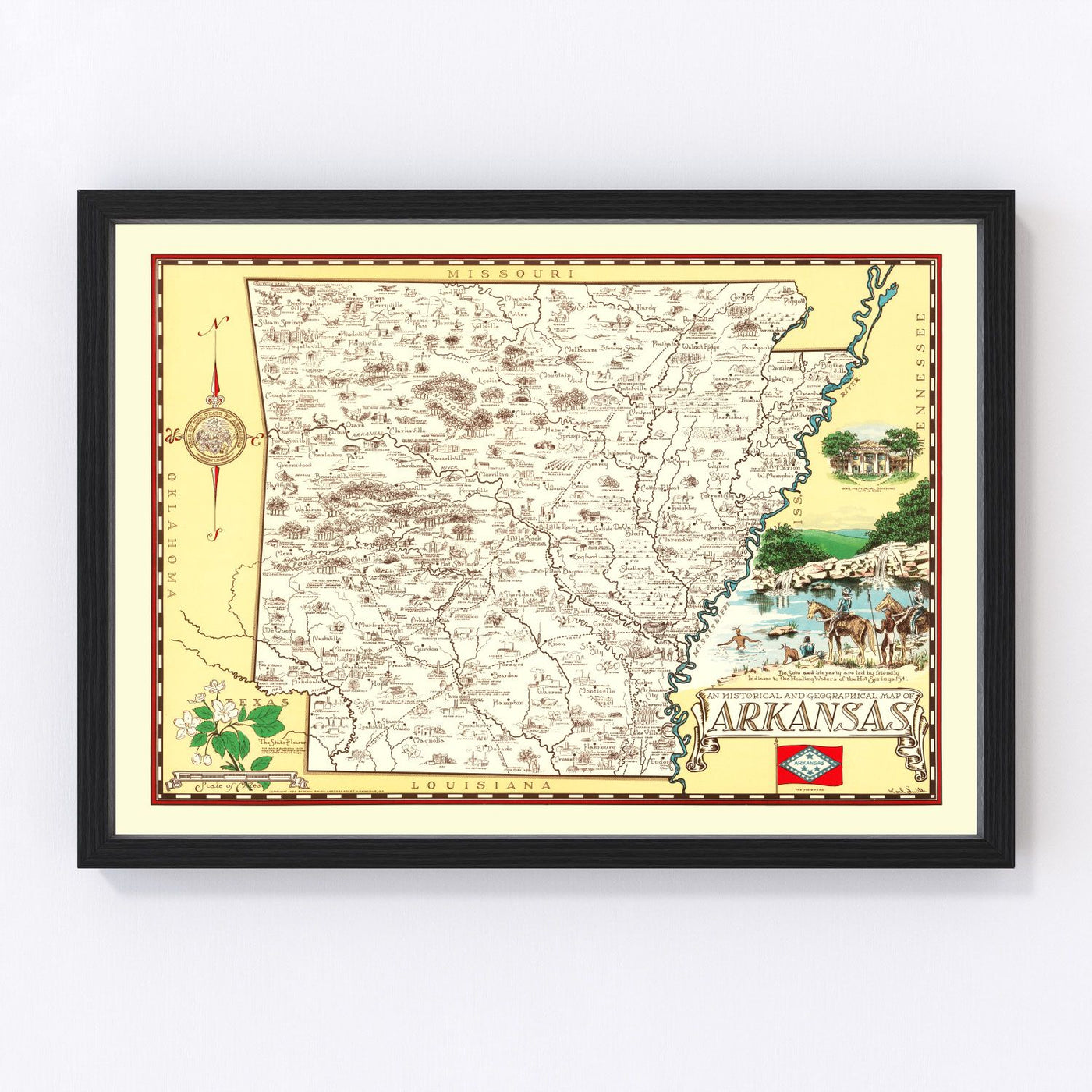 Arkansas Vintage Map 1938