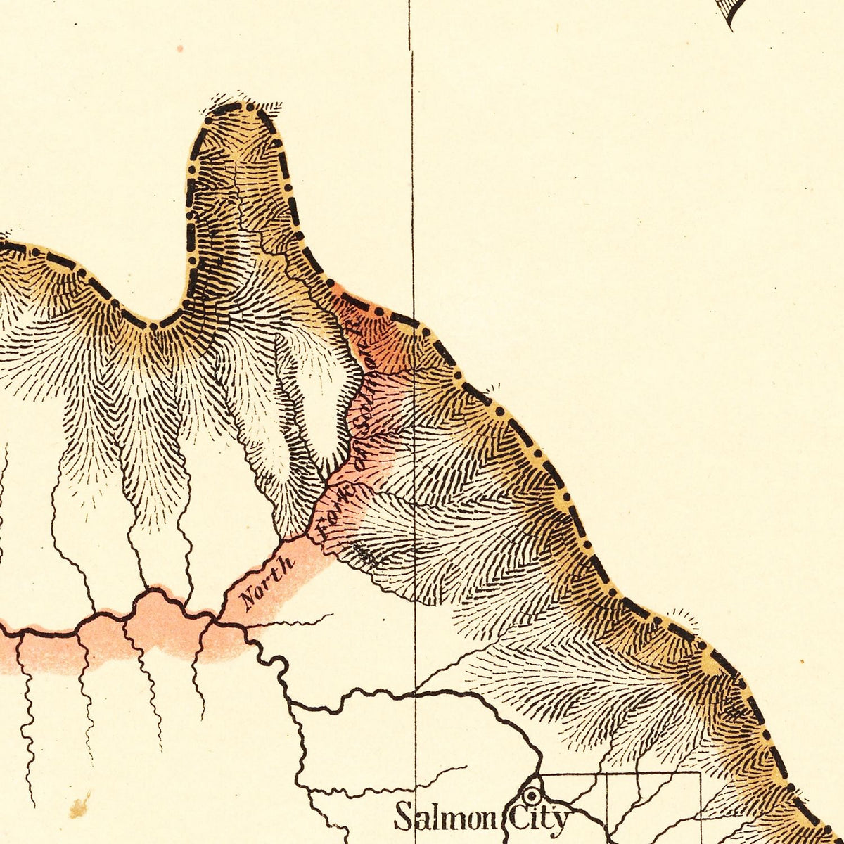 Restored historic details from the 1876 state map of County, Idaho