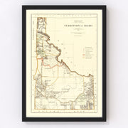 Idaho Vintage Map 1876