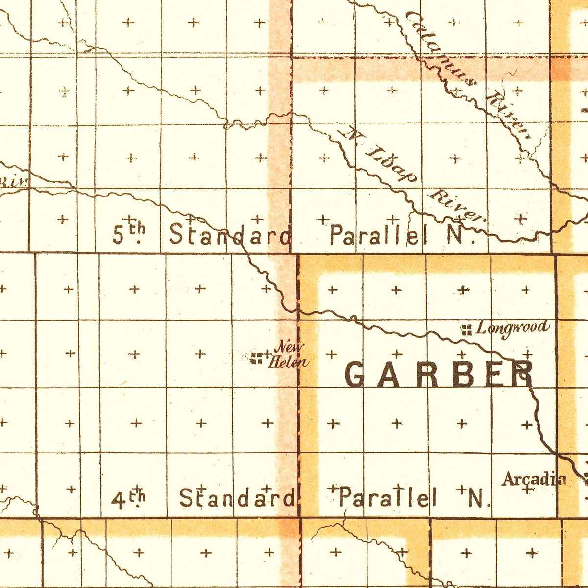 Restored historic details from the 1876 state map of County, Nebraska