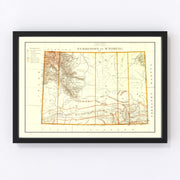 Wyoming Vintage Map 1876