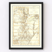 Utah Vintage Map 1876