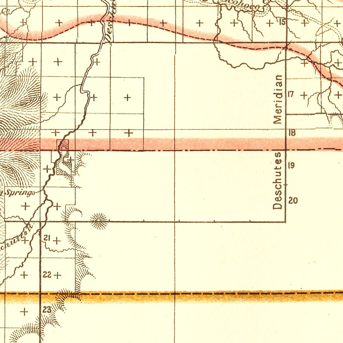Restored historic details from the 1876 state map of County, Oregon