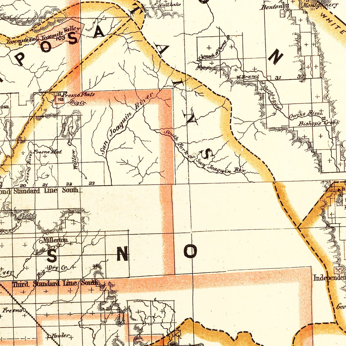 Restored historic details from the 1876 state map of County, California