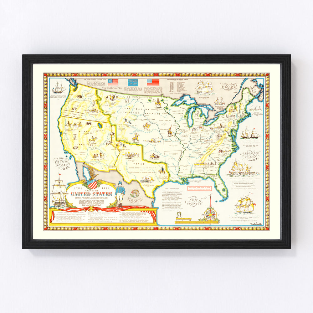 United States Vintage Map 1958