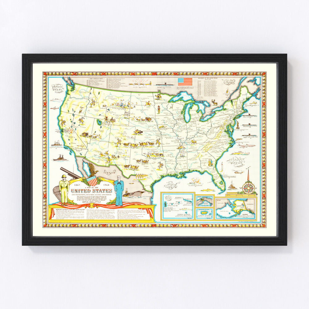 United States Vintage Map 1959