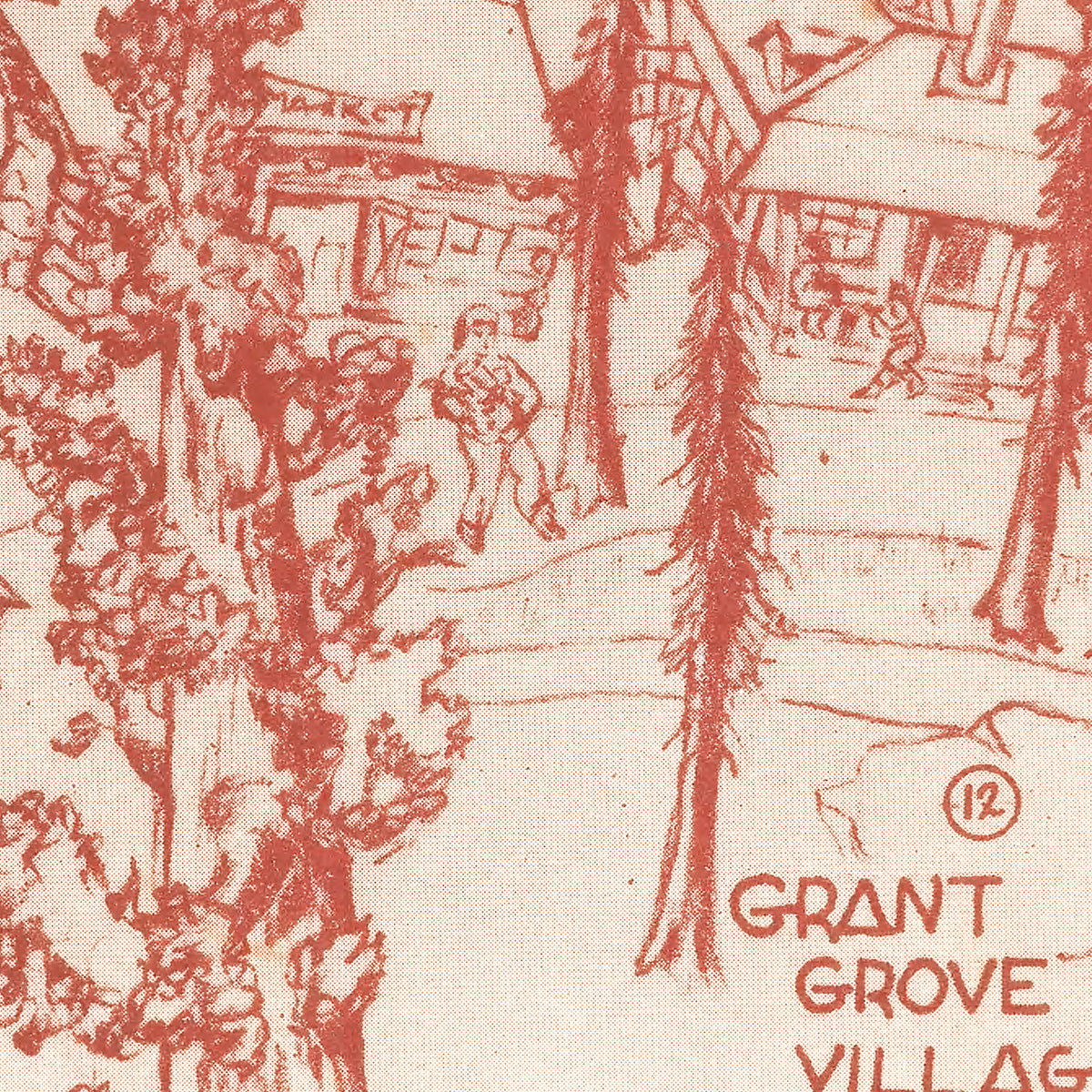 Restored historic details from the 1945 national park map of County, California