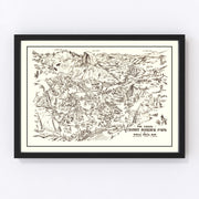 Yosemite National Park Vintage Map 1946