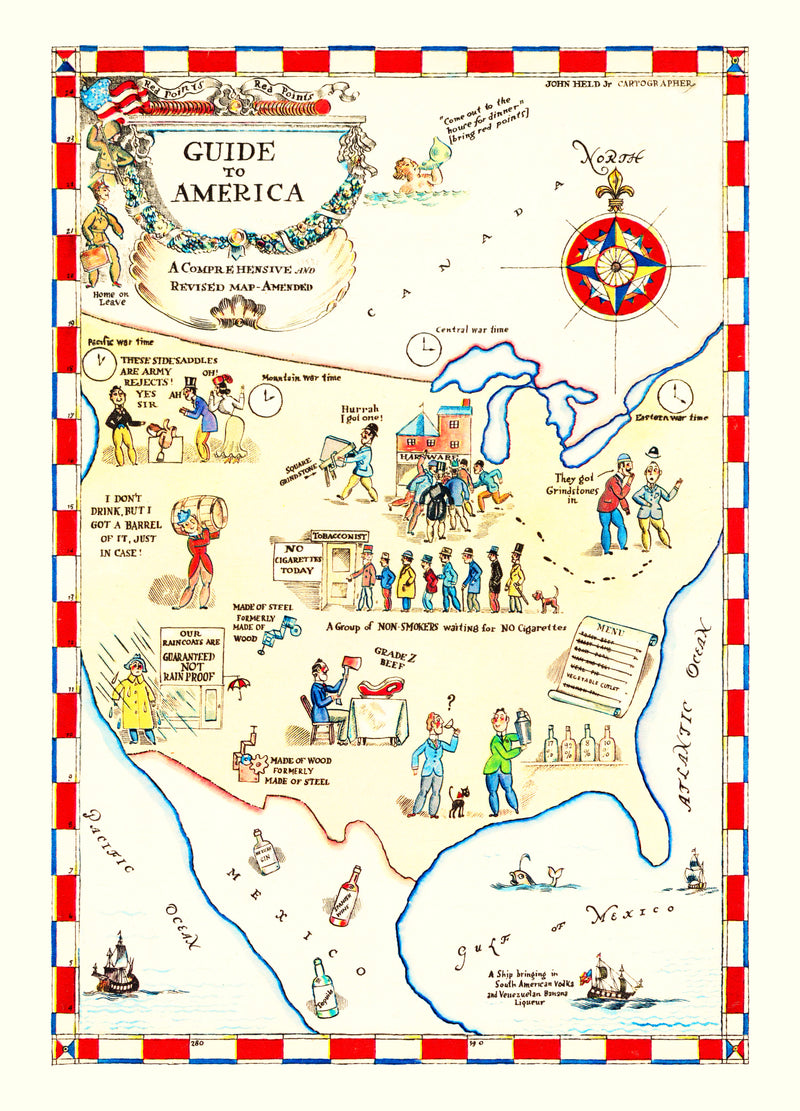 Size comparison using Vintage Guide to America Map, 1945
