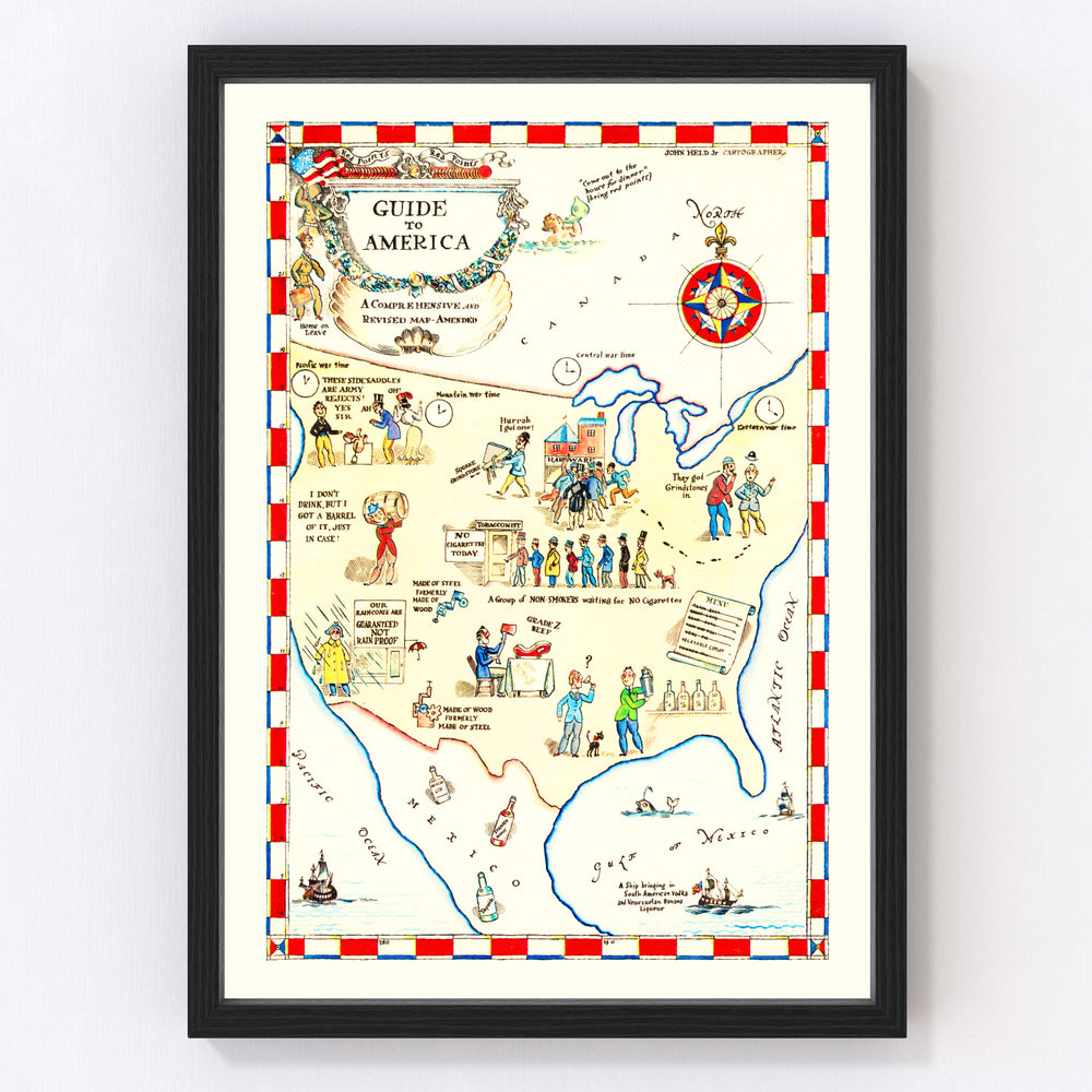 United States Vintage Map 1945