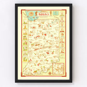 Indiana Vintage Map 1932