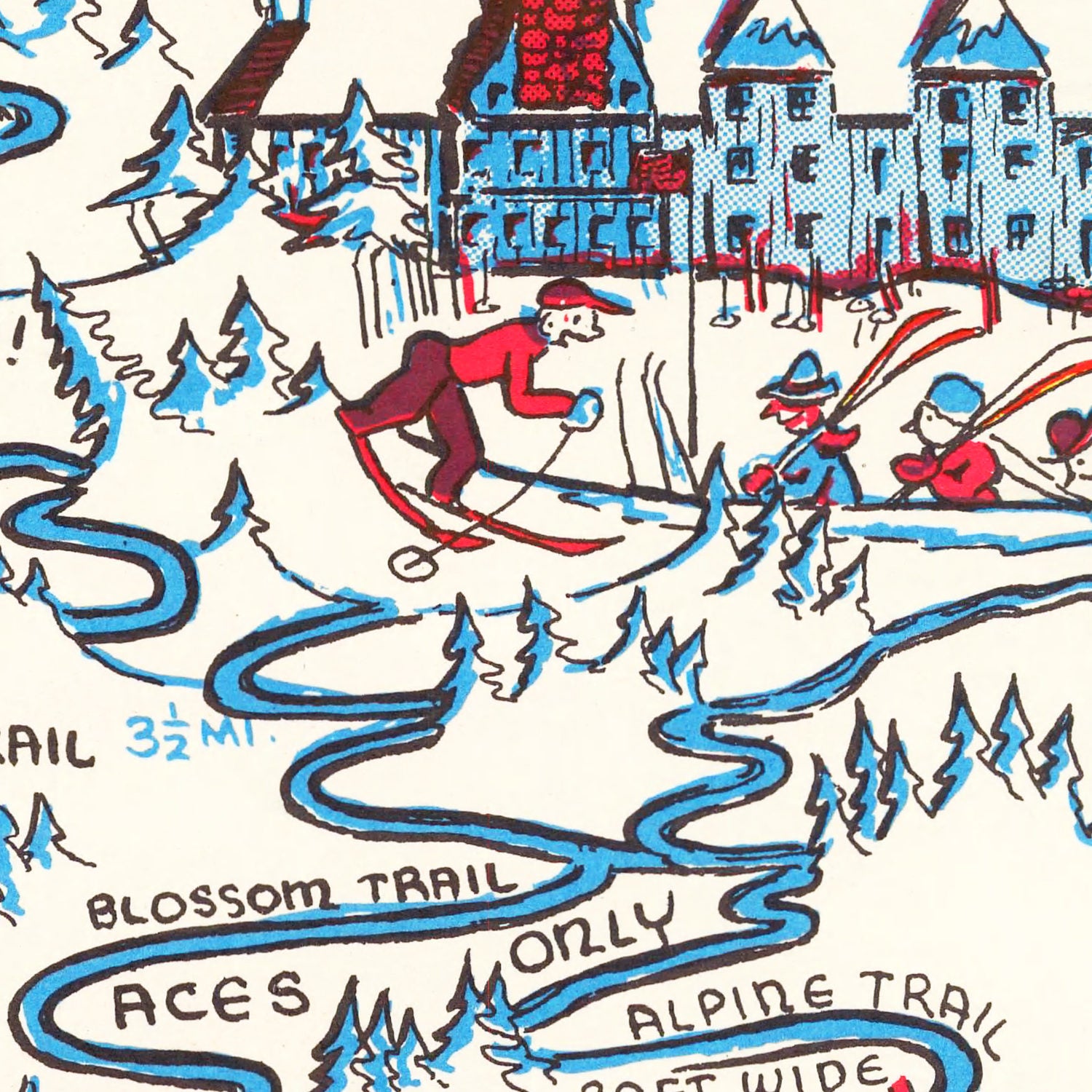 Restored historic details from the 1939 national park map of County, Oregon