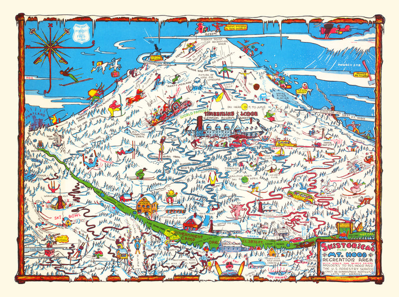 Size comparison using Vintage Map of Mt. Hood Recreation Area, 1939