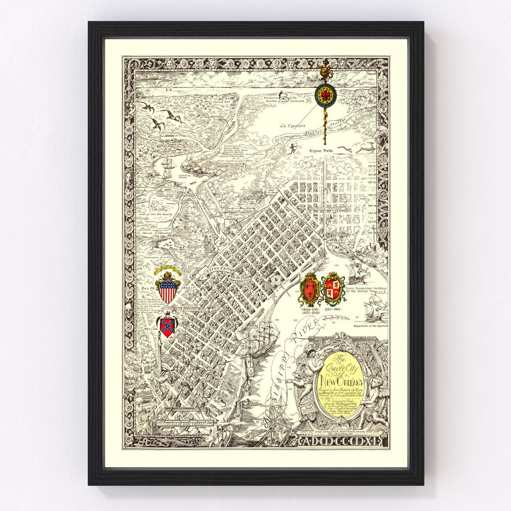 New Orleans Vintage Map 1930