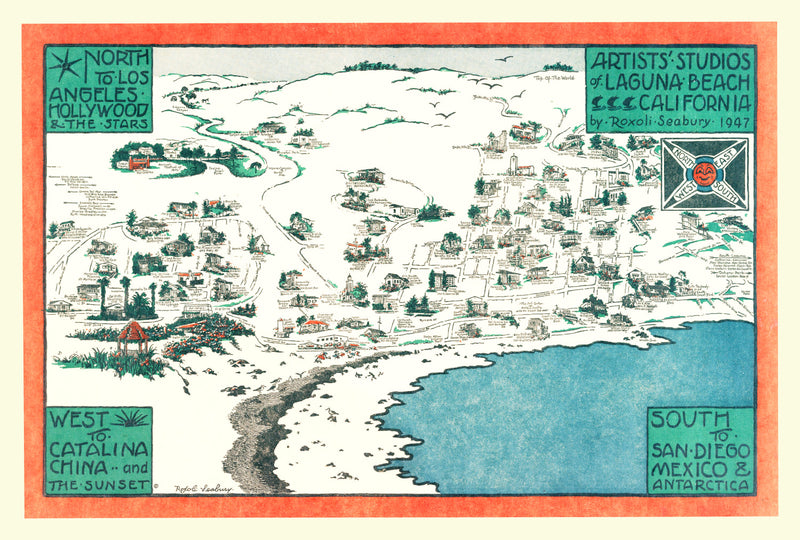 Size comparison using Vintage Map of Laguna Beach, California 1947