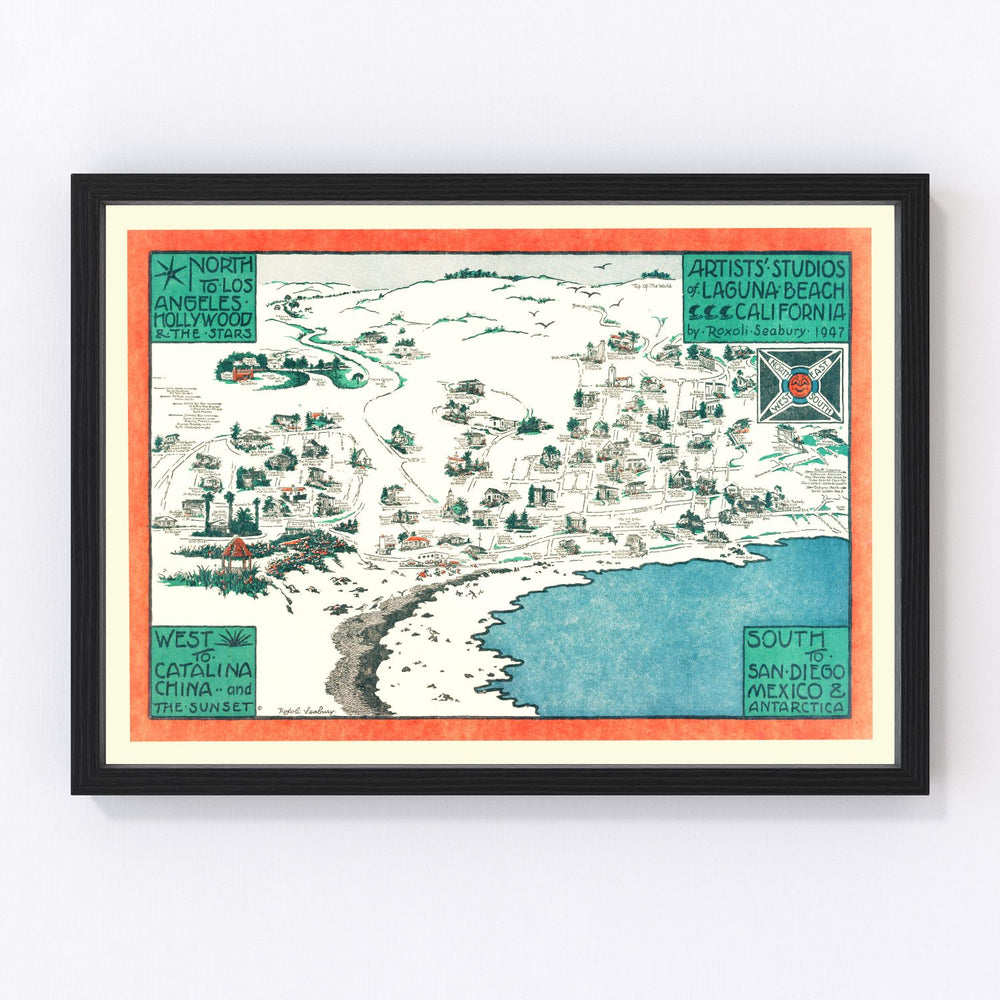 Laguna Beach Vintage Map 1947