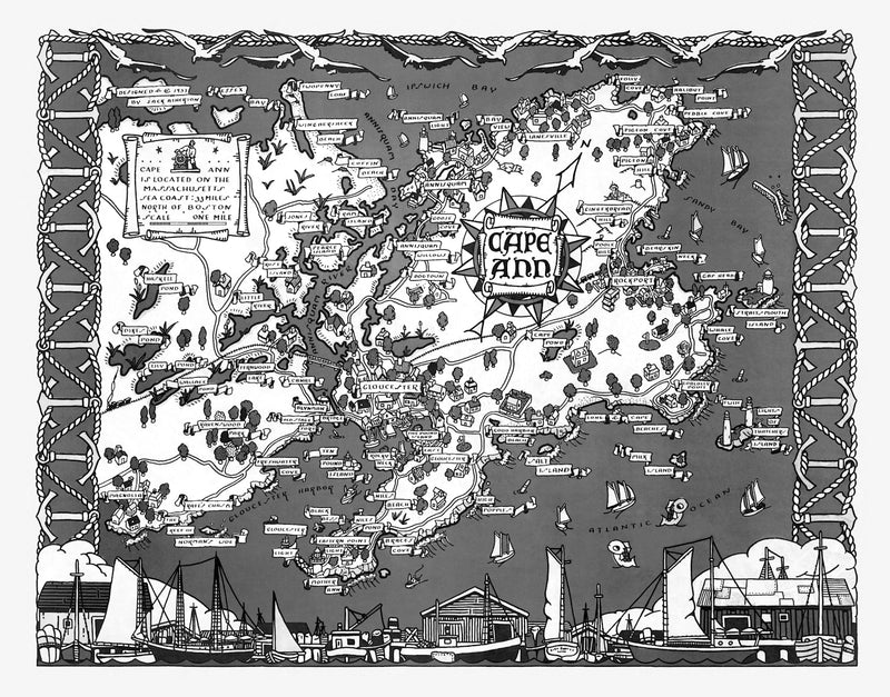 Size comparison using Vintage Map of Cape Ann, 1937