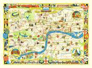 Vintage Map of London, England 1951