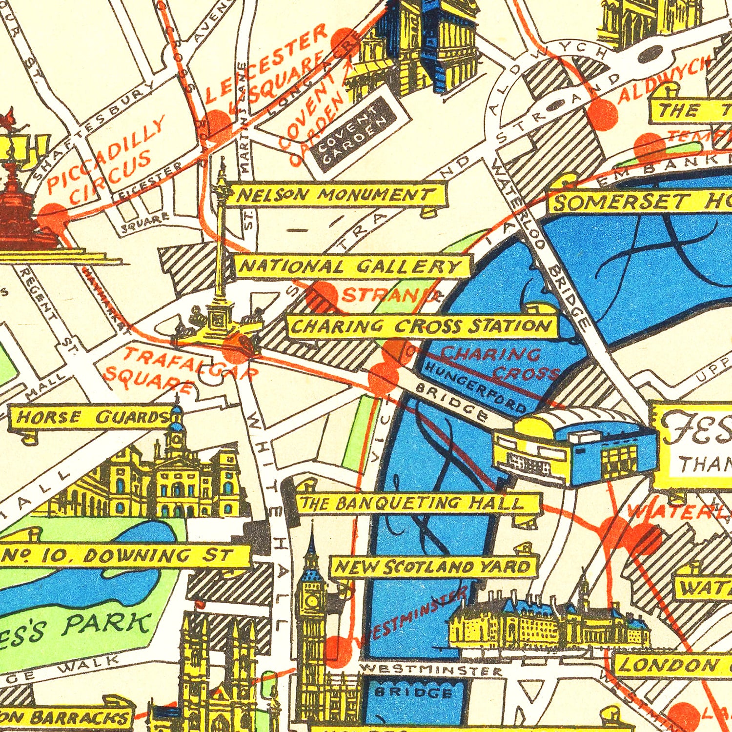 Restored historic details from the 1951 city map of London