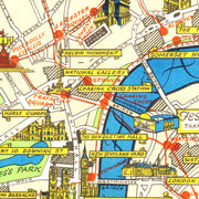 Vintage Map of London, England 1951
