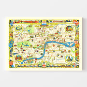 Vintage Map of London, England 1951