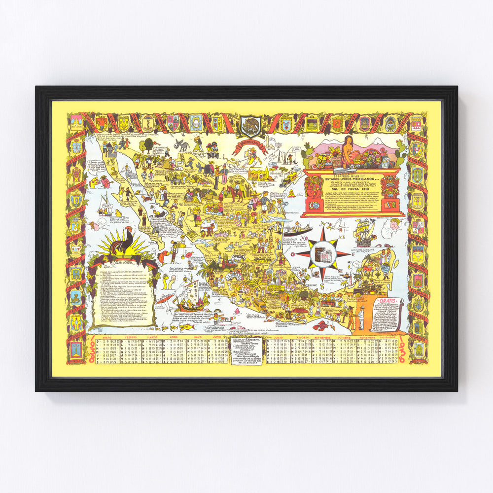 Mexico Vintage Map 1938