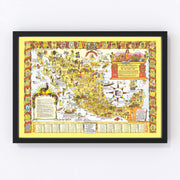 Mexico Vintage Map 1938