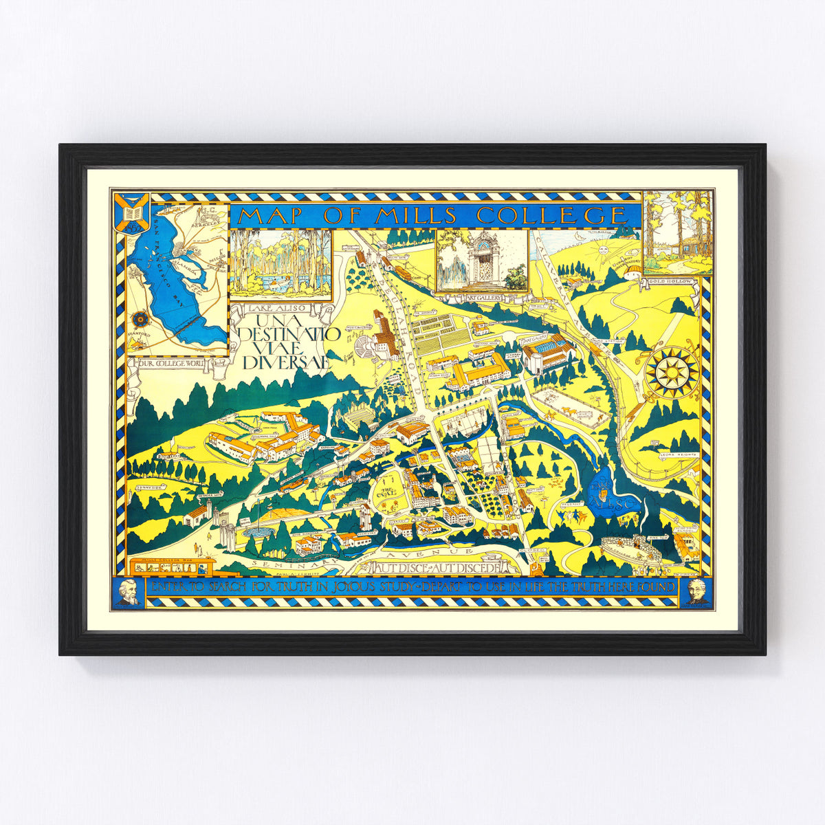 Mills College Vintage Map 1920