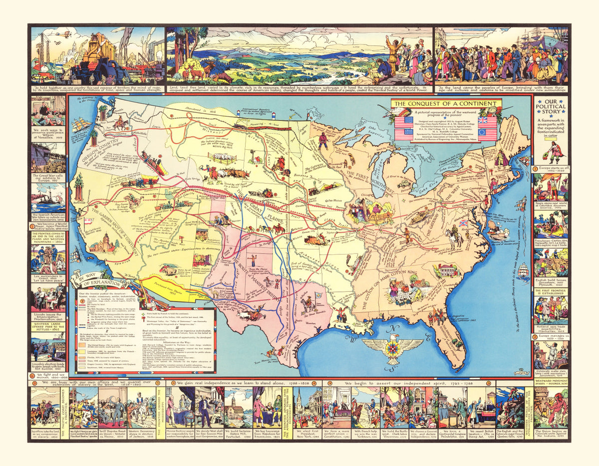 Preview of Vintage Map of America's Conquest, 1933