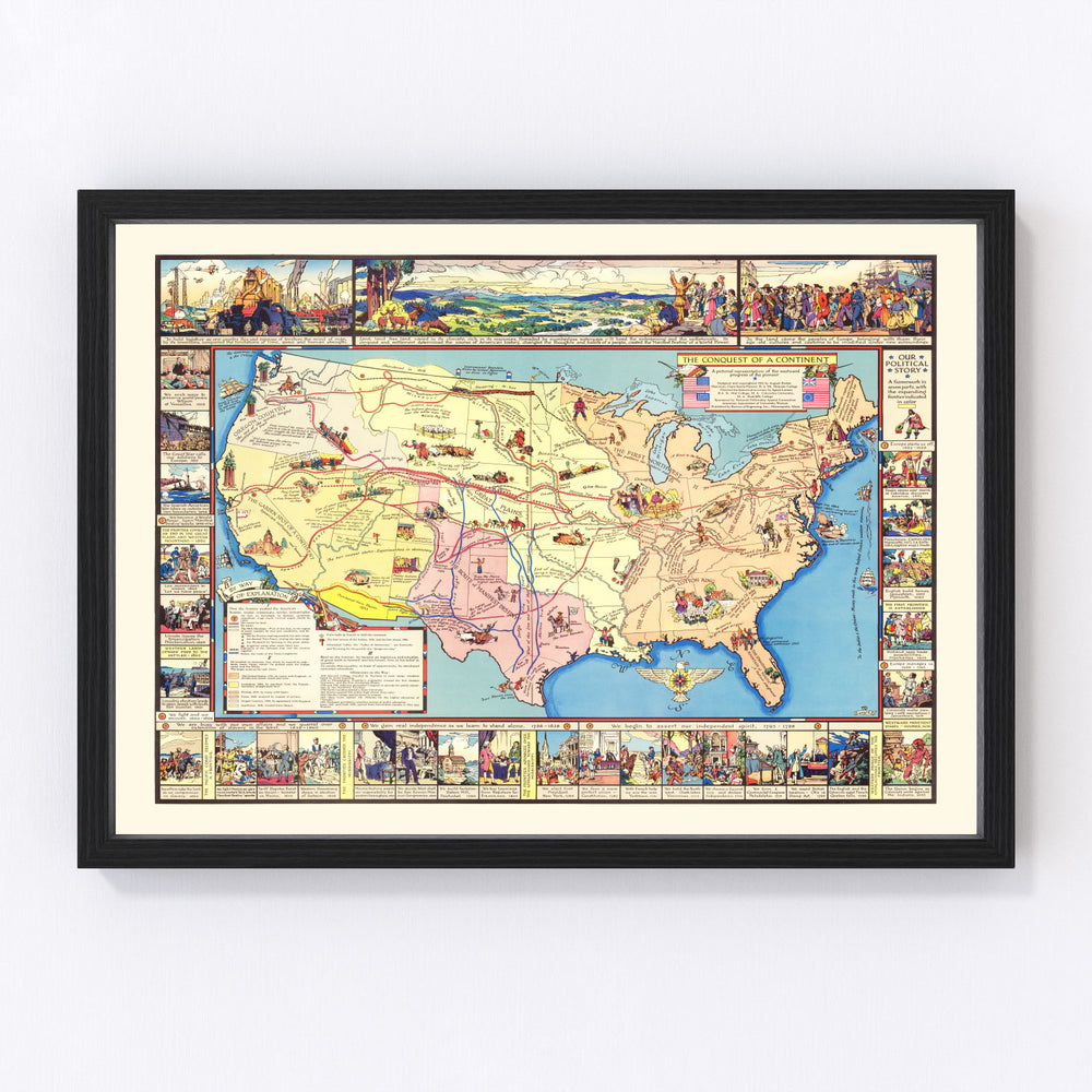United States Vintage Map 1933