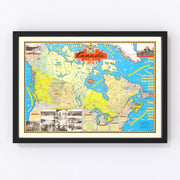 Canada Vintage Map 1945