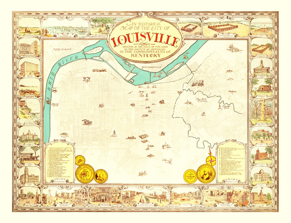 Preview of Vintage Map of Louisville, Kentucky 1934