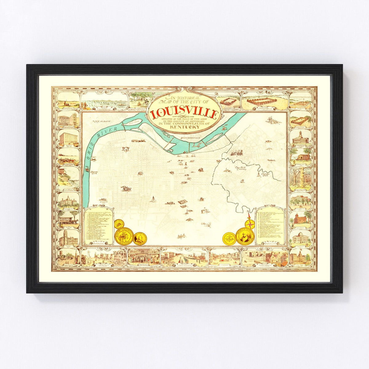 Louisville Vintage Map 1934