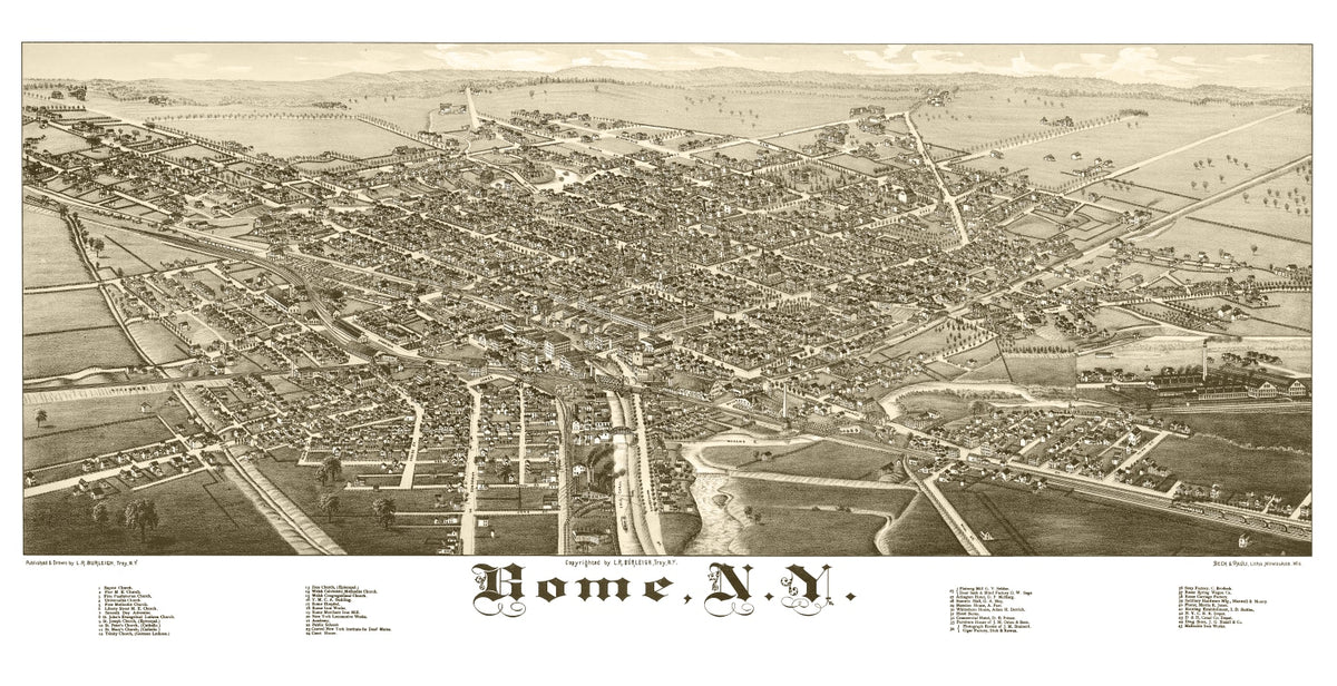 Preview of Vintage Map of Rome, New York 1886