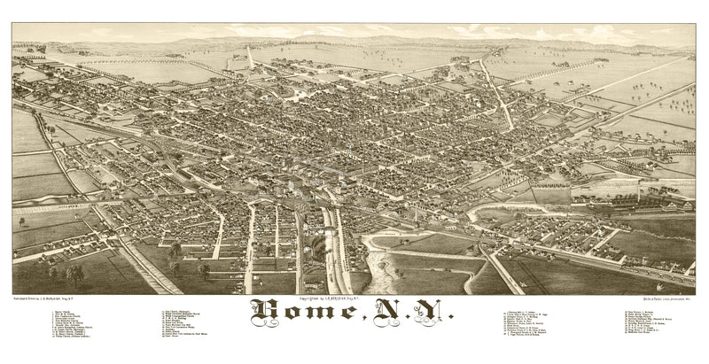 Size comparison using Vintage Map of Rome, New York 1886