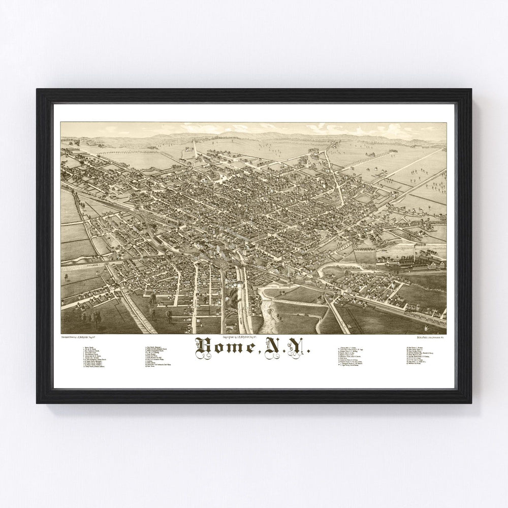 Rome Vintage Map 1886