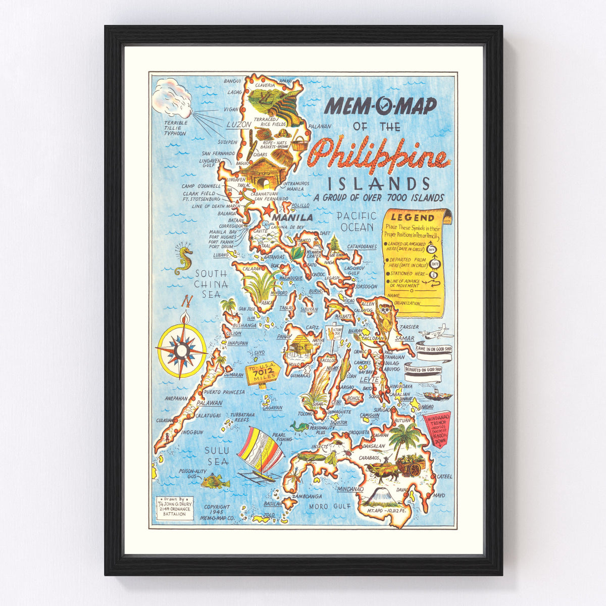 Philippines Vintage Map 1945