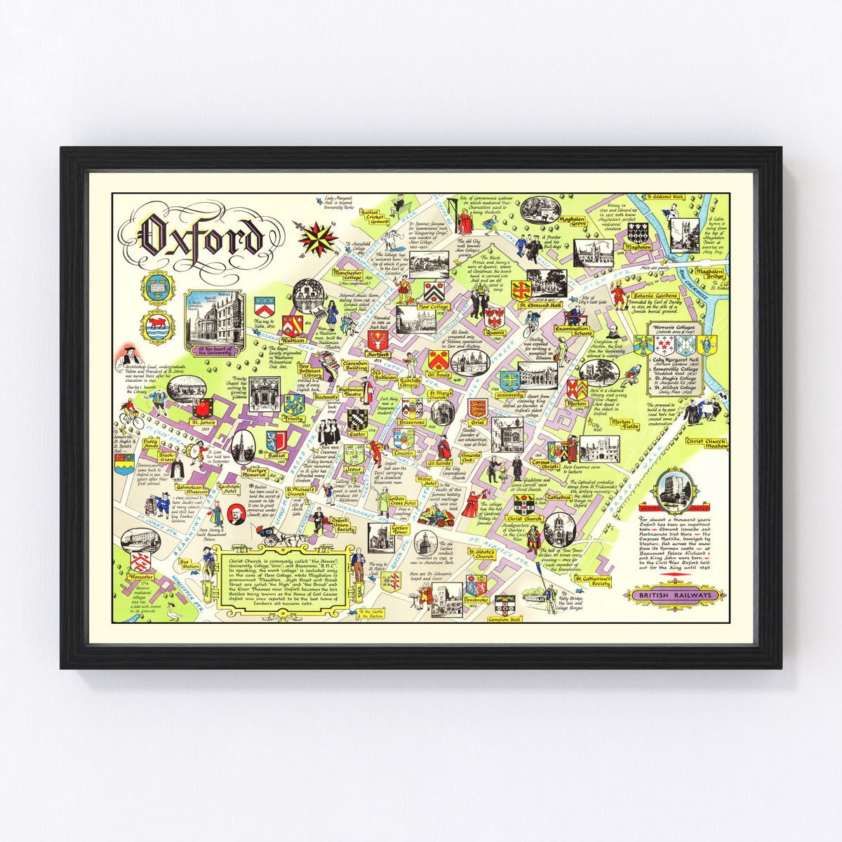 Oxford Vintage Map 1949