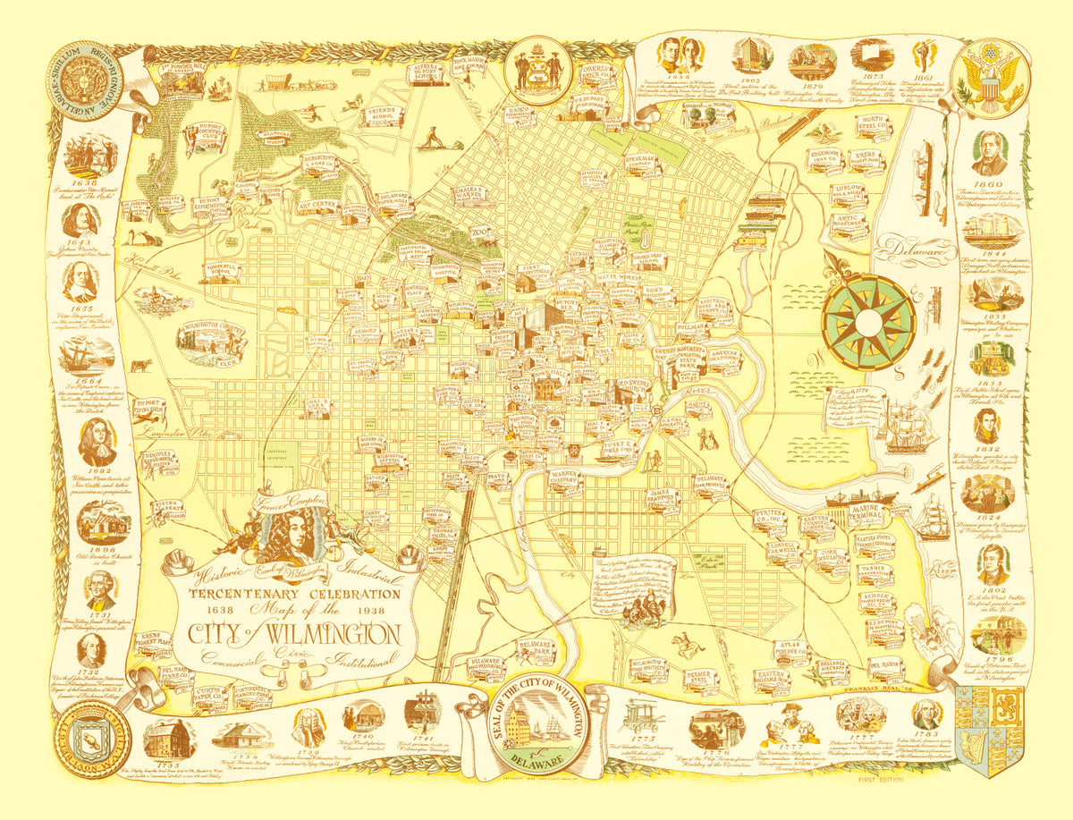 Preview of Vintage Map of Wilmington, Delaware 1938