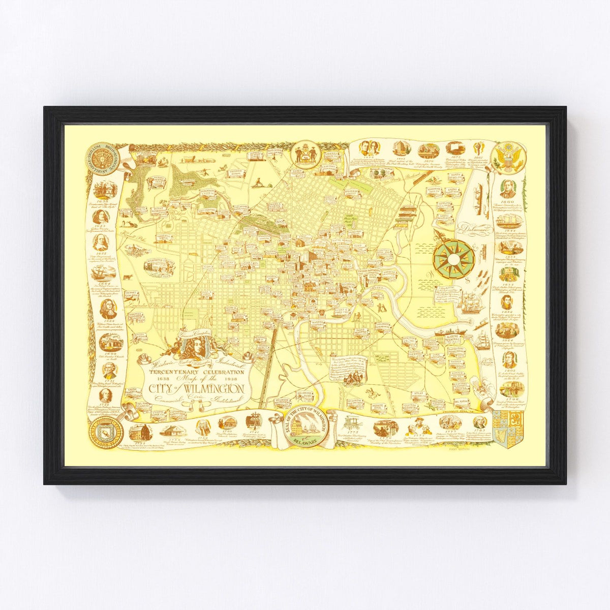 Wilmington Vintage Map 1938