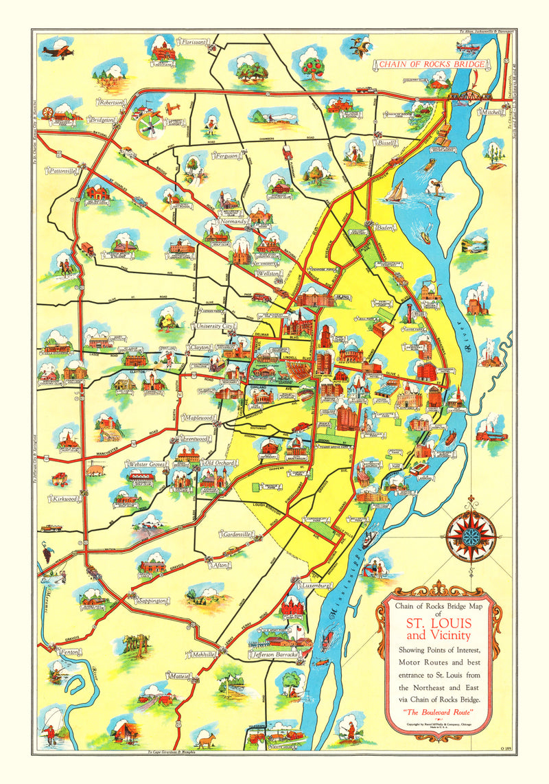 Size comparison using Vintage Map of St. Louis, Missouri 1940
