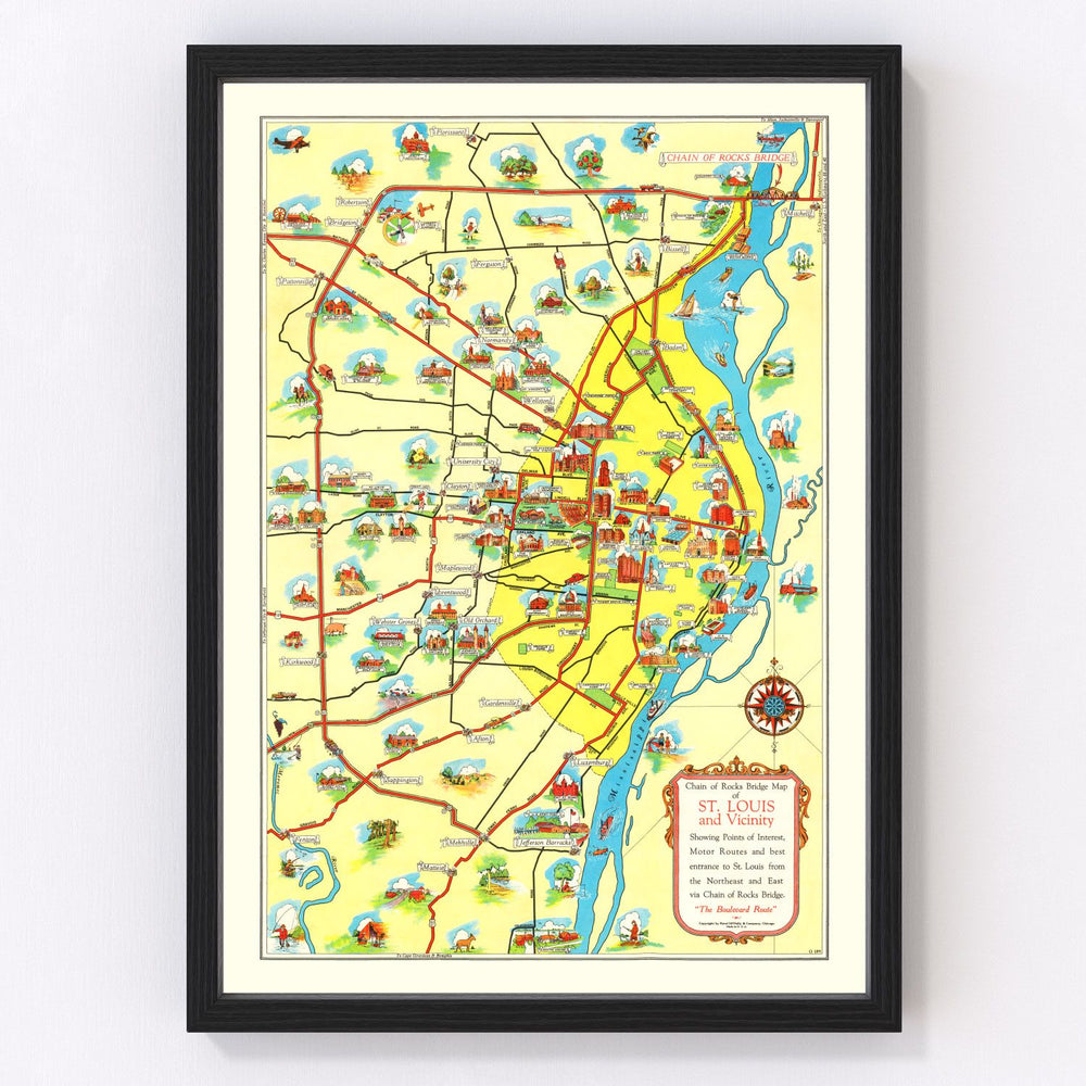 St. Louis Vintage Map 1940