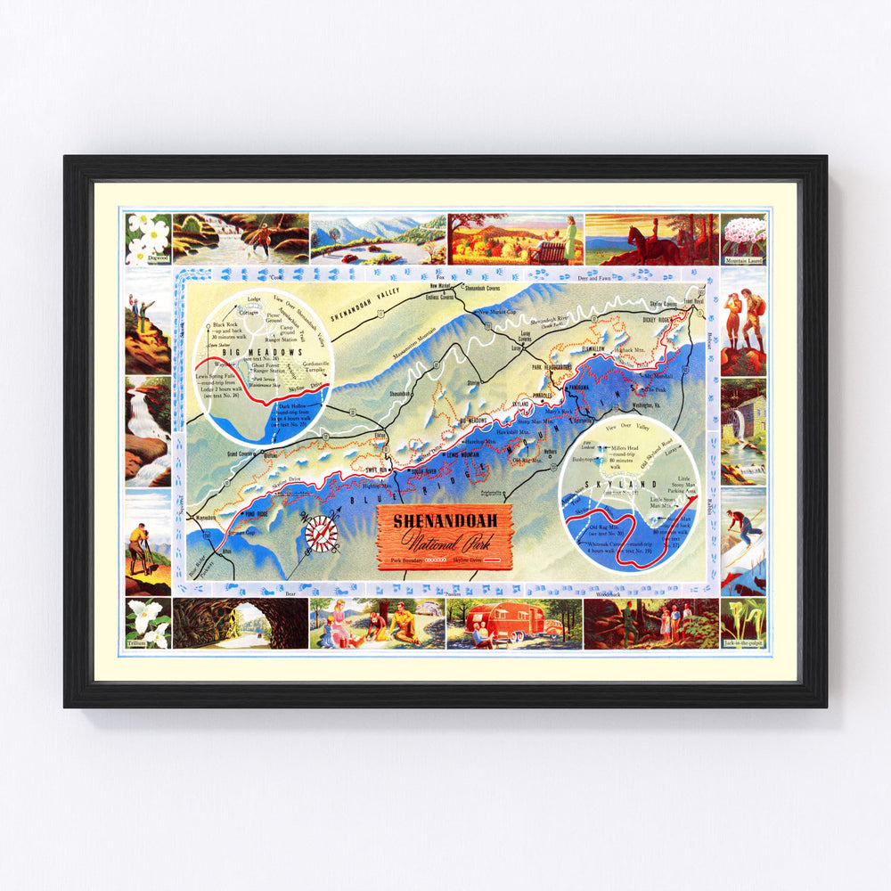Shenandoah National Park Vintage Map 1947