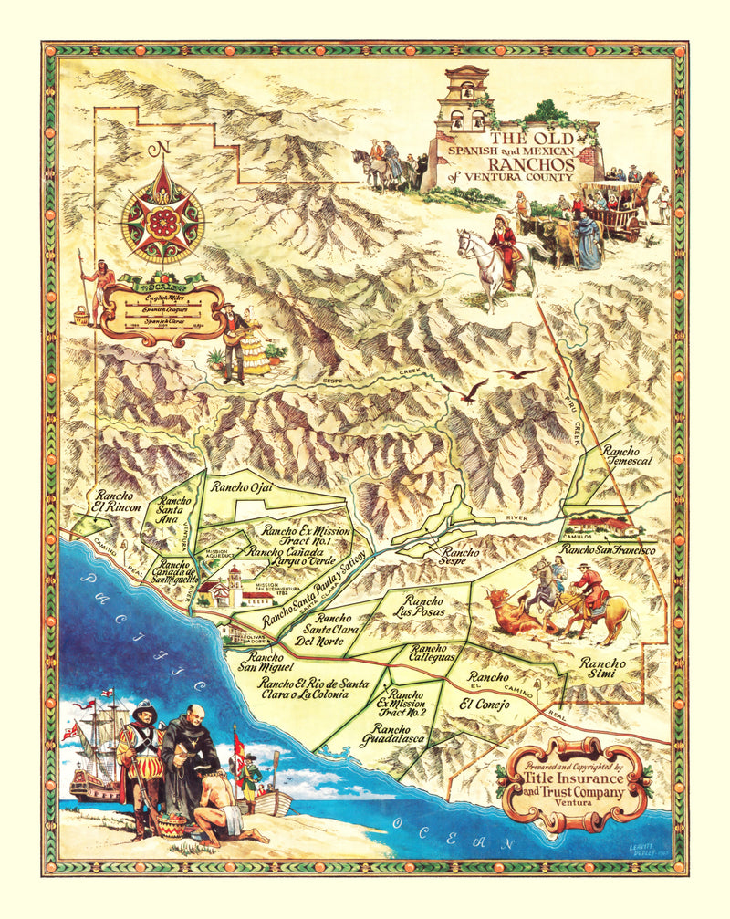 Size comparison using Vintage Map of Ventura County, Pennsylvania 1965